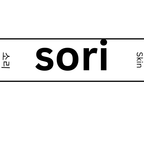 Logo with the word 'sori' and Korean text on a white background